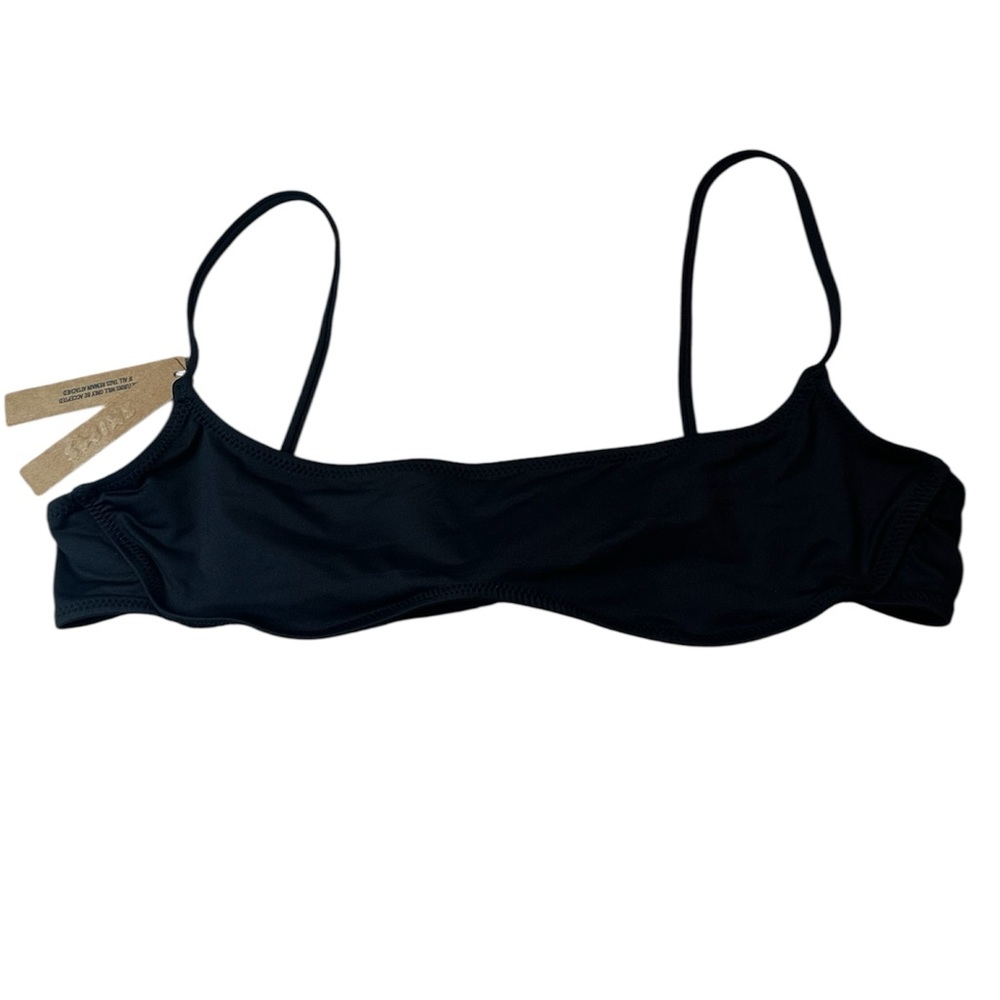 SKIMS Micro Scoop Swim Bikini Top Size XL NWT Onyx Black